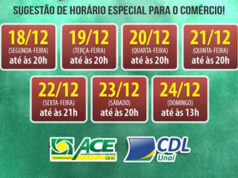sugestão de horários especial para comércio de Unaí