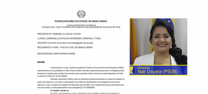 Nova Reviravolta no Caso da Vereadora Nair Dayana (PSDB) em Unaí