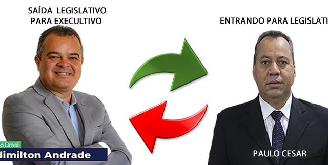 EDIMILTON ANDRADE ASSUME COMO BRAÇO DIREITO DO PREFEITO E PAULO CÉSAR RETORNA À CÂMARA MUNICIPAL