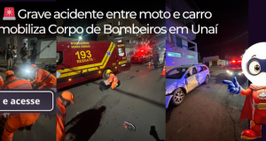 🚨 Grave acidente entre moto e carro mobiliza Corpo de Bombeiros em Unaí
